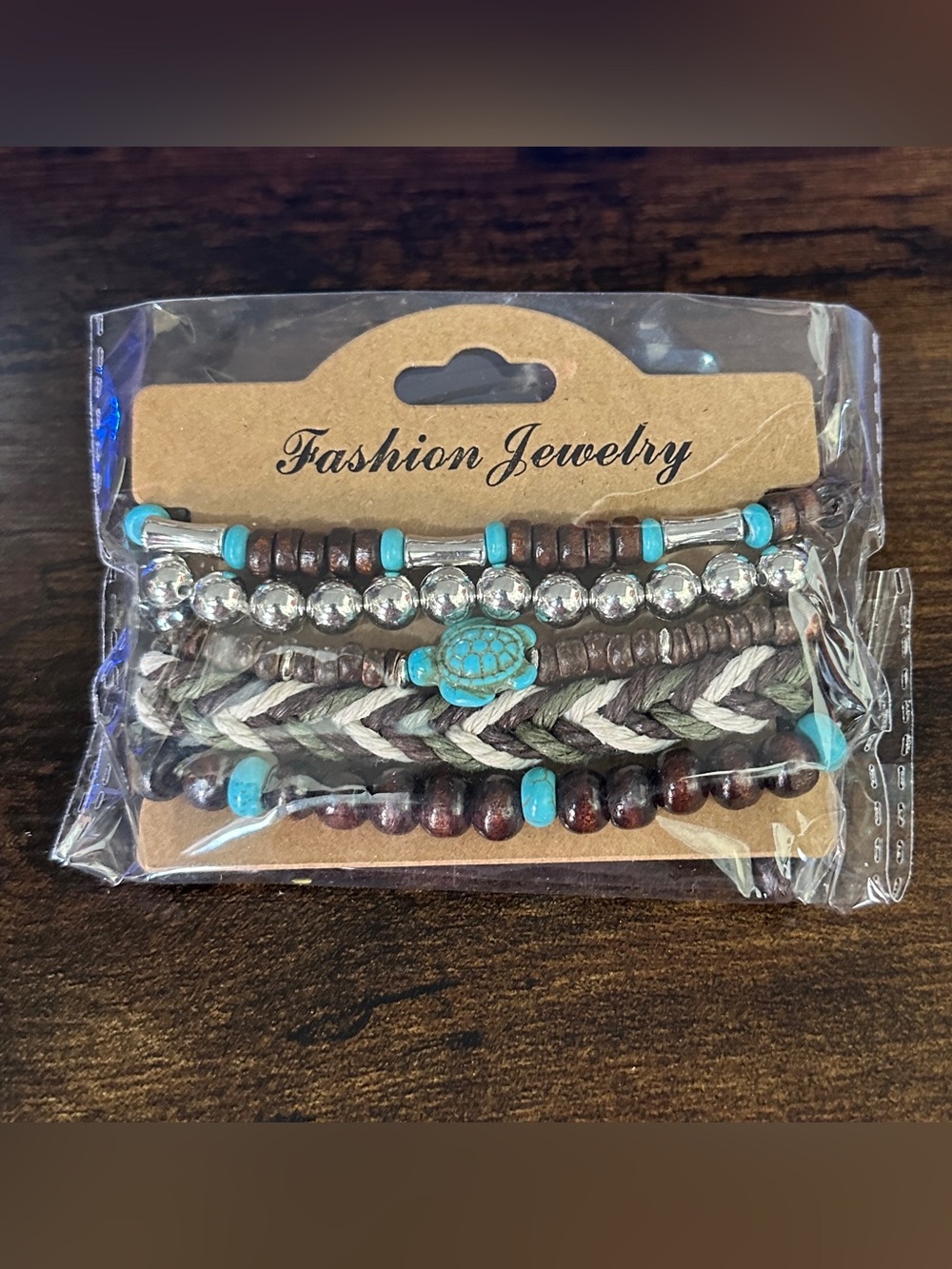 Turquoise & Brown Boho Layered Bracelet Set